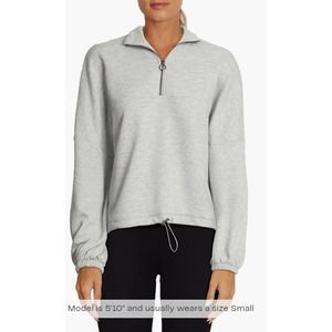 EUC Annalise Balance Collection Quarter Zip Pull Over Gray Sweater Large